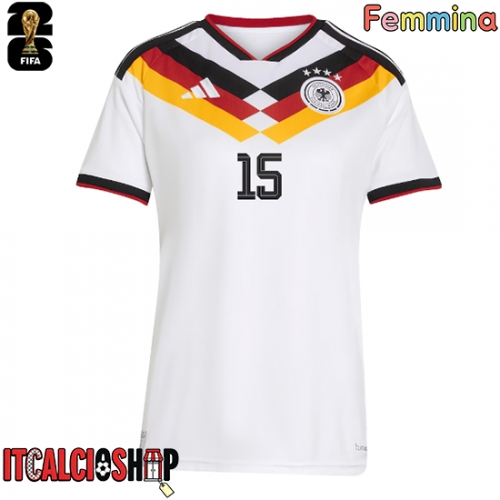 Germania Nico Schlotterbeck #15 Prima Maglia Femmina Mondiali 2026 Manica Corta